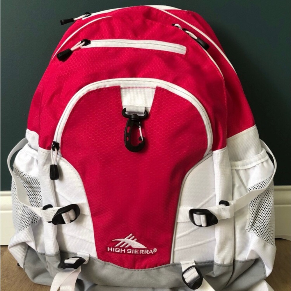 High Sierra Backpack Waterproof Diaper Bag Hike Laptop Pink White Gray